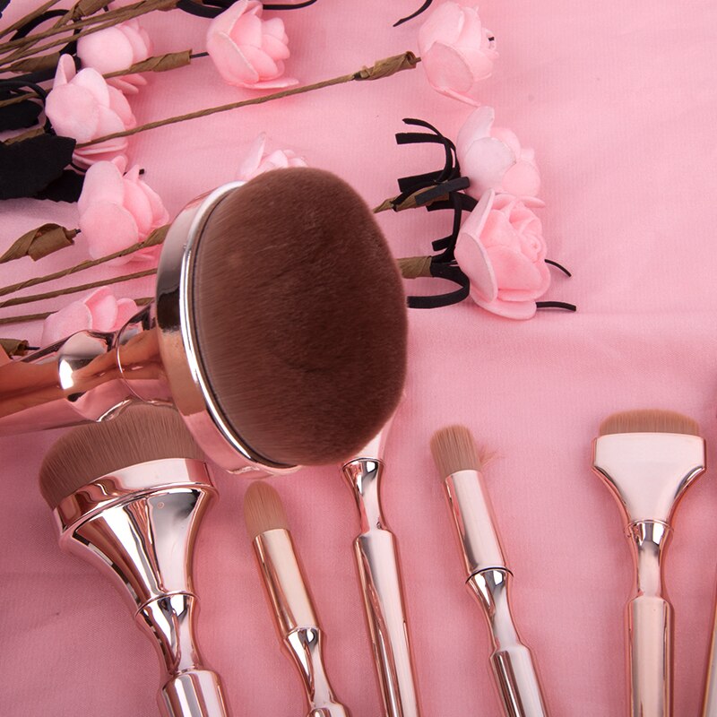 9-Piece Rose Gold Brush Set