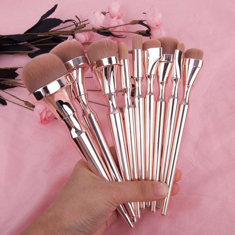 9-Piece Rose Gold Brush Set